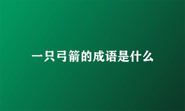 一只弓箭的成语是什么