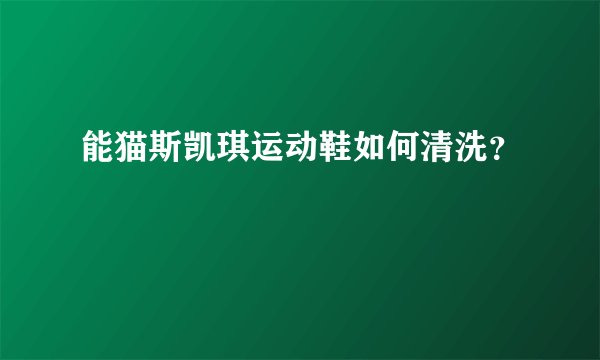 能猫斯凯琪运动鞋如何清洗？