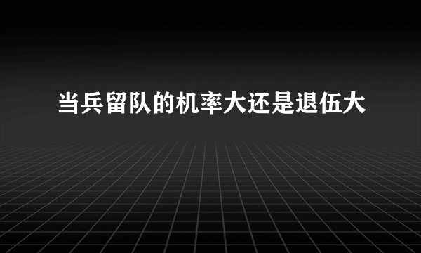 当兵留队的机率大还是退伍大