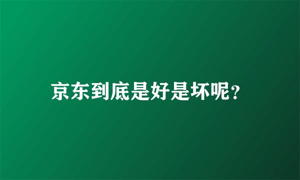 京东到底是好是坏呢？