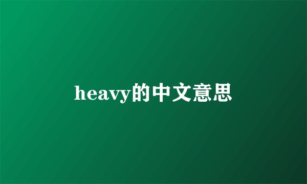 heavy的中文意思