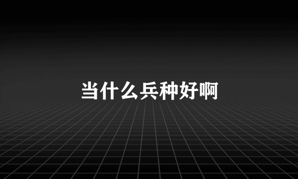 当什么兵种好啊