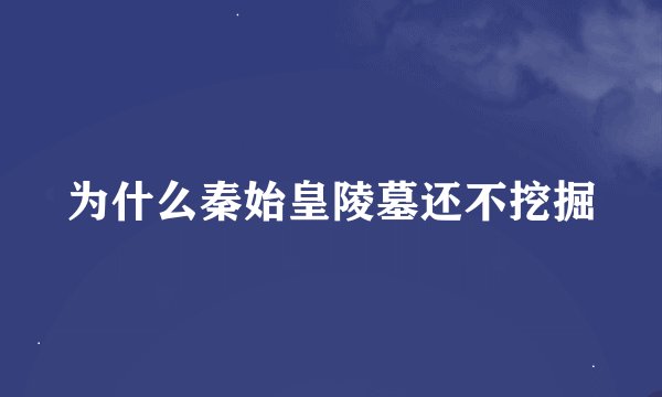 为什么秦始皇陵墓还不挖掘