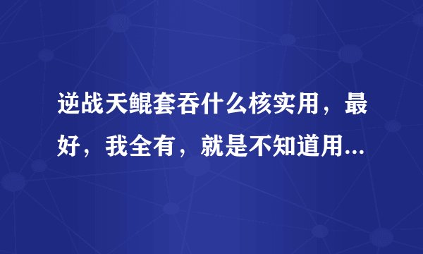 逆战天鲲套吞什么核实用，最好，我全有，就是不知道用哪个，大佬一般都用什么核，