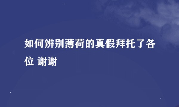如何辨别薄荷的真假拜托了各位 谢谢