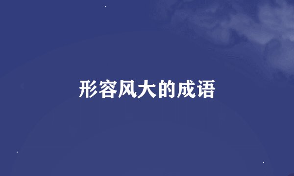 形容风大的成语