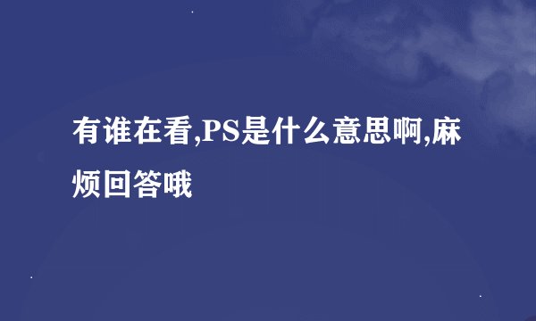 有谁在看,PS是什么意思啊,麻烦回答哦