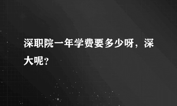 深职院一年学费要多少呀，深大呢？