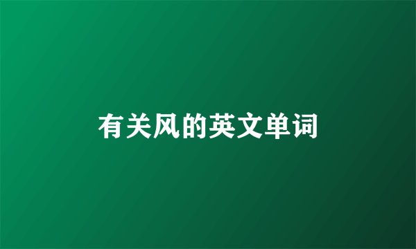 有关风的英文单词
