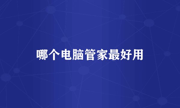 哪个电脑管家最好用
