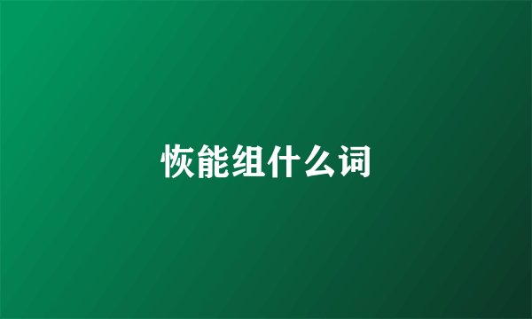 恢能组什么词