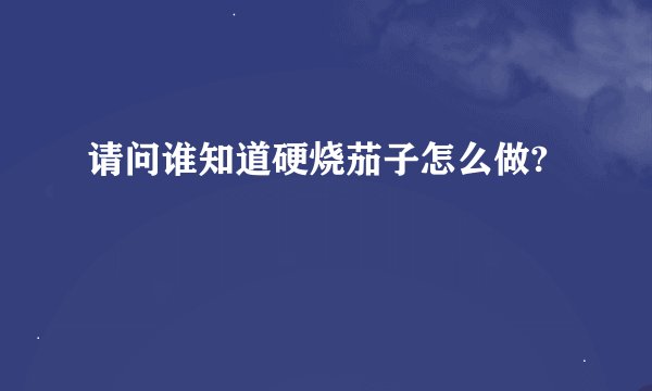 请问谁知道硬烧茄子怎么做?