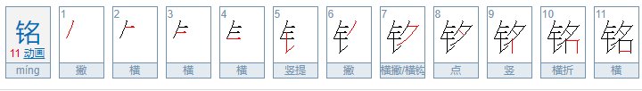 铭字五行属什么
