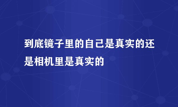 到底镜子里的自己是真实的还是相机里是真实的