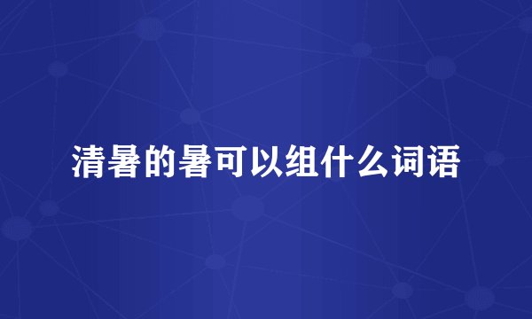 清暑的暑可以组什么词语