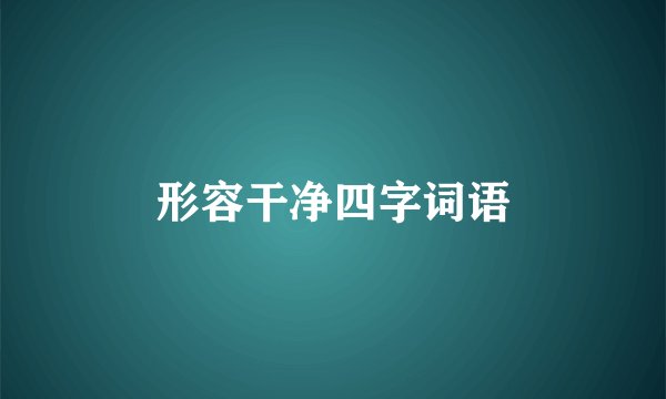 形容干净四字词语