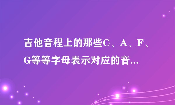 吉他音程上的那些C、A、F、G等等字母表示对应的音是那些？