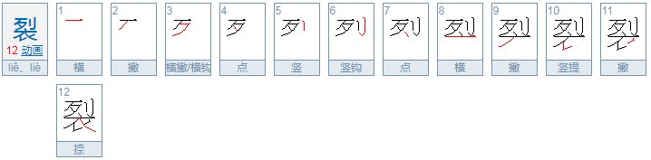 裂的多音字组词