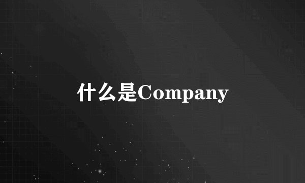 什么是Company