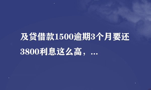 及贷借款1500逾期3个月要还3800利息这么高，合理吗？说要报警坐牢