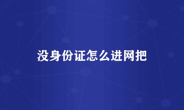 没身份证怎么进网把