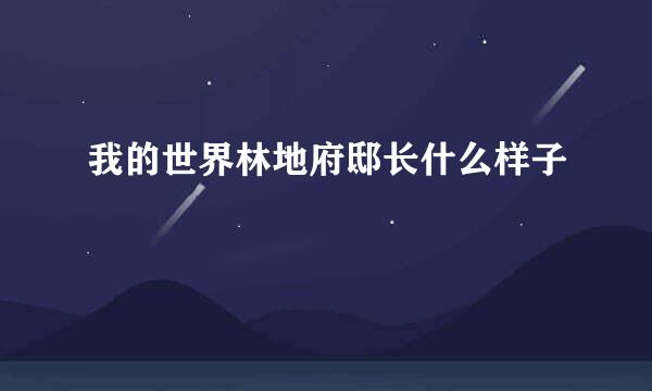 我的世界林地府邸长什么样子
