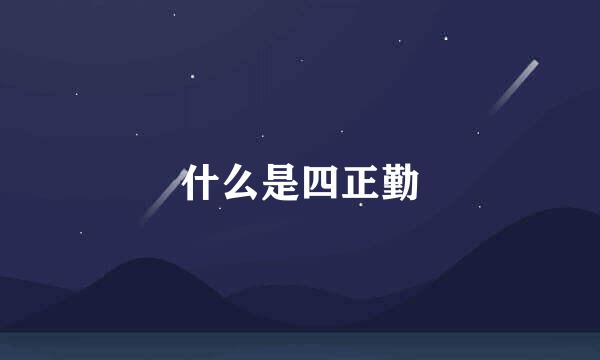 什么是四正勤