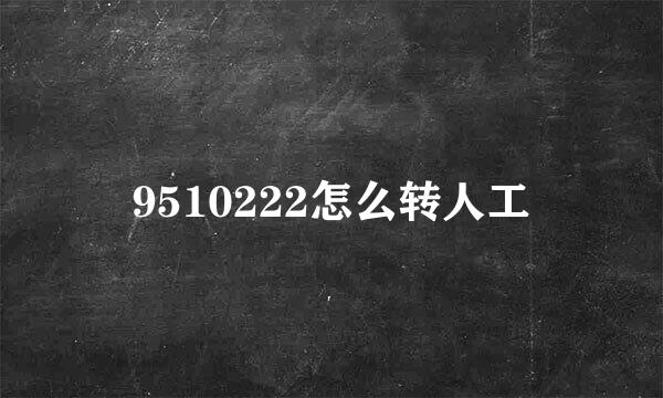 9510222怎么转人工