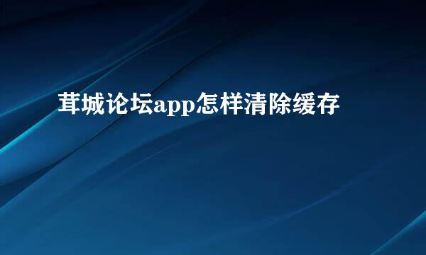 茸城论坛app怎样清除缓存