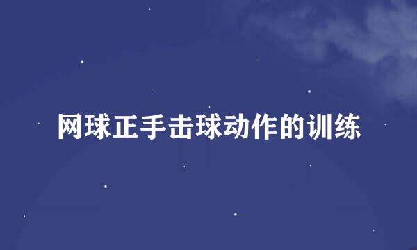 网球正手击球动作的训练