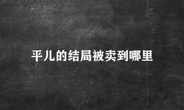 平儿的结局被卖到哪里