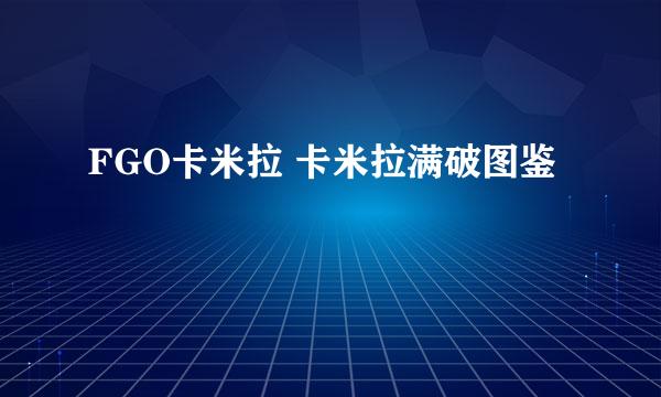 FGO卡米拉 卡米拉满破图鉴
