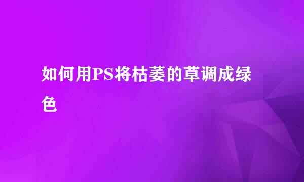 如何用PS将枯萎的草调成绿色