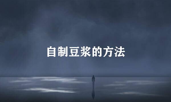 自制豆浆的方法