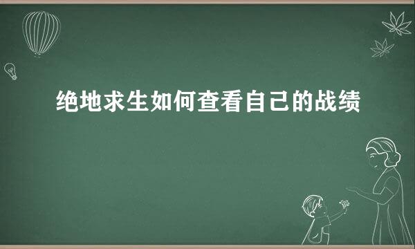 绝地求生如何查看自己的战绩