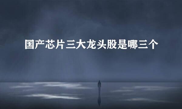 国产芯片三大龙头股是哪三个