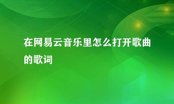 在网易云音乐里怎么打开歌曲的歌词
