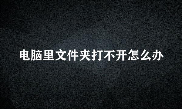 电脑里文件夹打不开怎么办