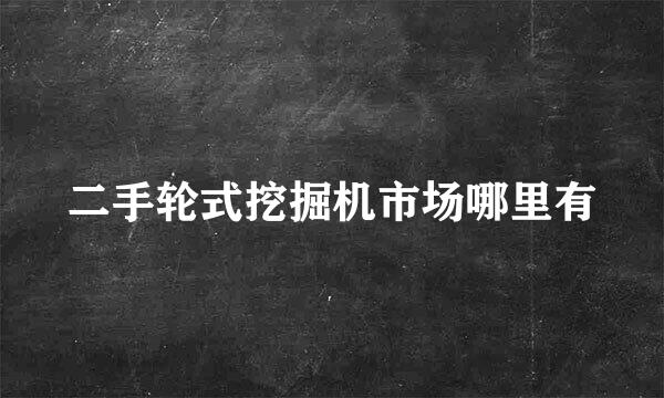 二手轮式挖掘机市场哪里有