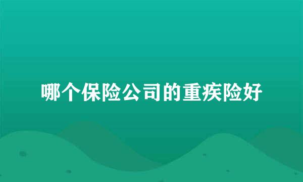 哪个保险公司的重疾险好