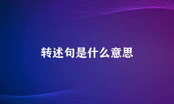 转述句是什么意思