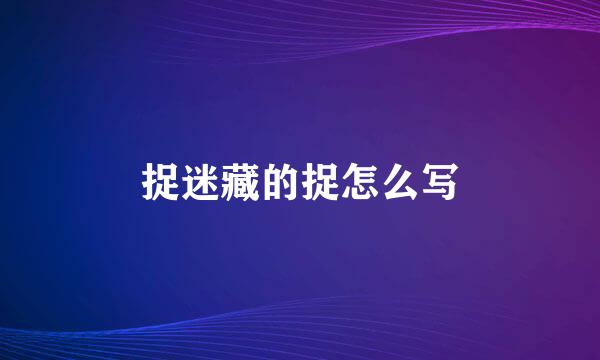 捉迷藏的捉怎么写