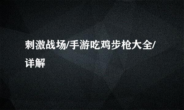刺激战场/手游吃鸡步枪大全/详解