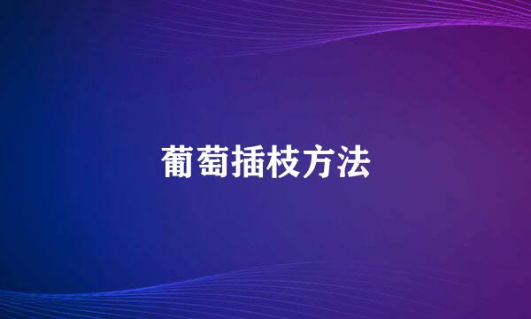 葡萄插枝方法