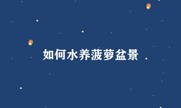 如何水养菠萝盆景