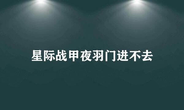 星际战甲夜羽门进不去