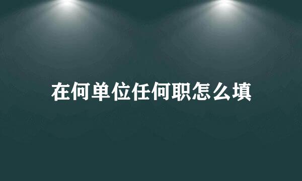 在何单位任何职怎么填