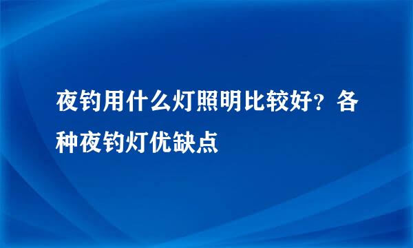 夜钓用什么灯照明比较好？各种夜钓灯优缺点