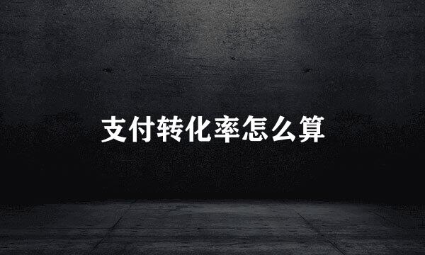 支付转化率怎么算