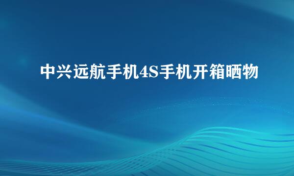 中兴远航手机4S手机开箱晒物